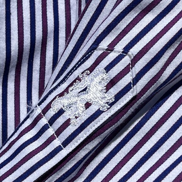 Bugatchi Uomo Dress‎ Shirt Mens 16.5 34/35 Purple Lavender French Cuffs - Picture 6 of 16